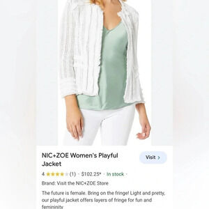 NIC & Zoe playful Jacket XXL,fray,fringes,white Boxy,cotton,cottagecore EC